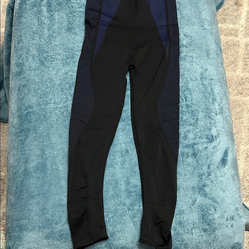 Spanx Black and Blue Leggings